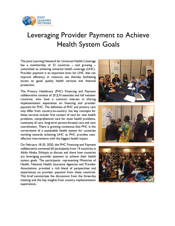 Cover of Leveraging Provider Payment to Achieve Health System Goals